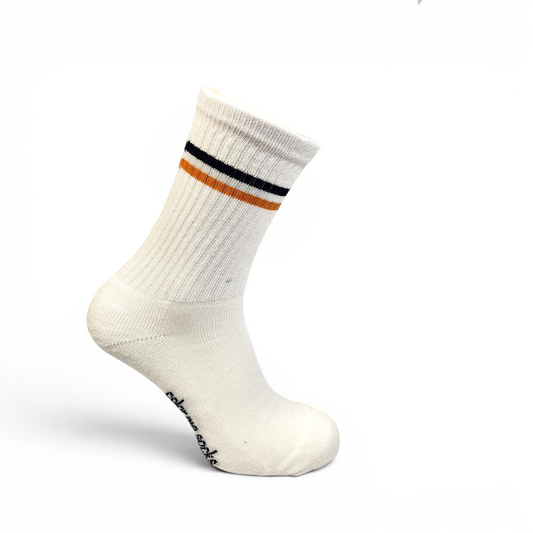 Sportsokken wit Two Rings Navy Blue / Orange Edition