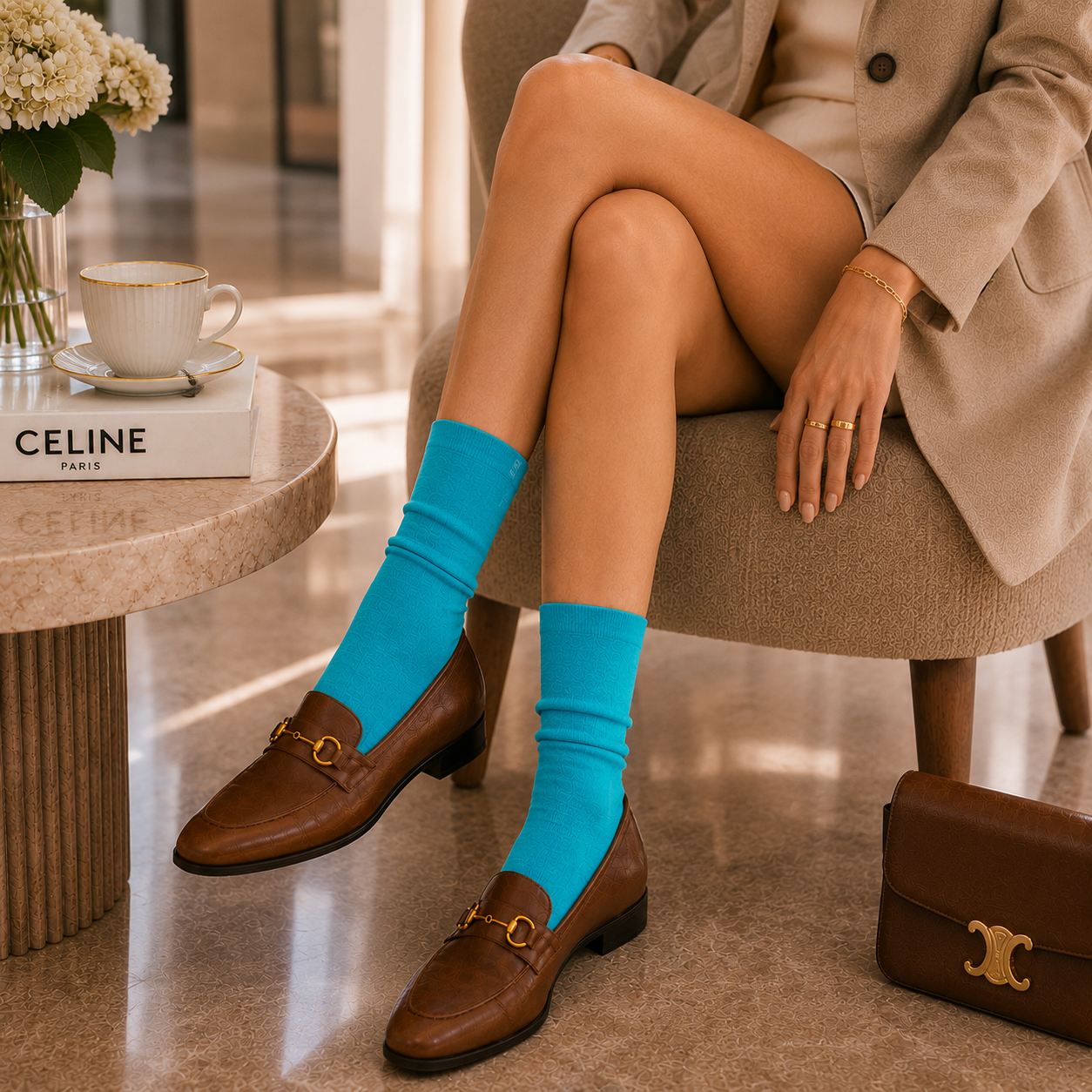 Casual Sokken Dark Turquoise