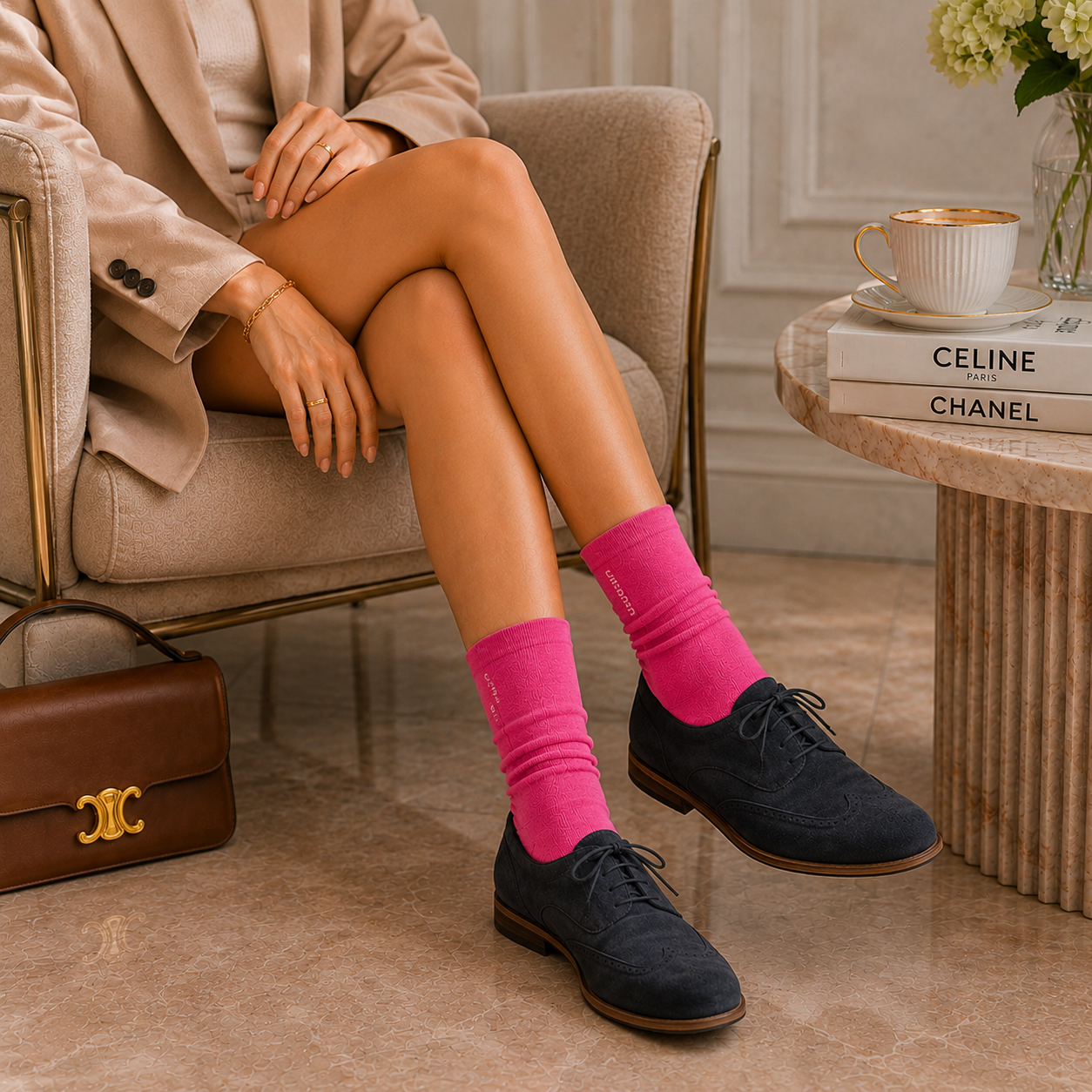 Casual Sokken Fuchsia Pink