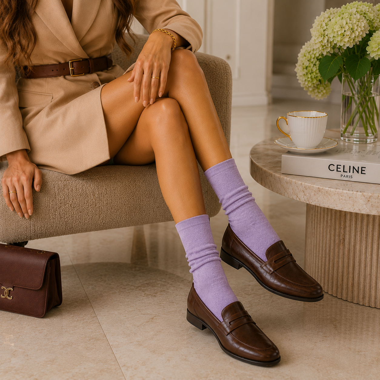 Casual Sokken Velvet Purple
