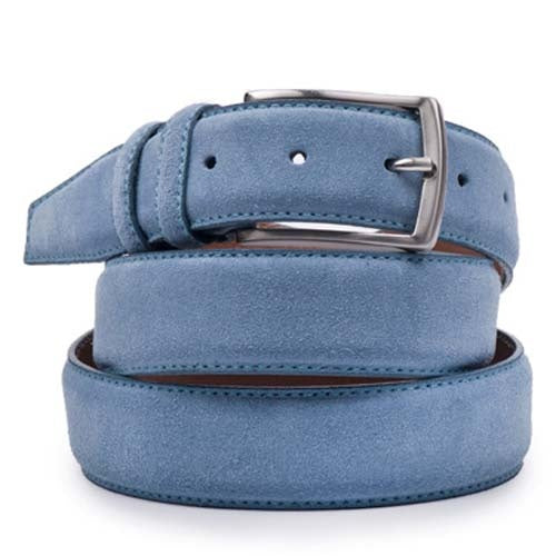 Suede Riem Midden Blauw