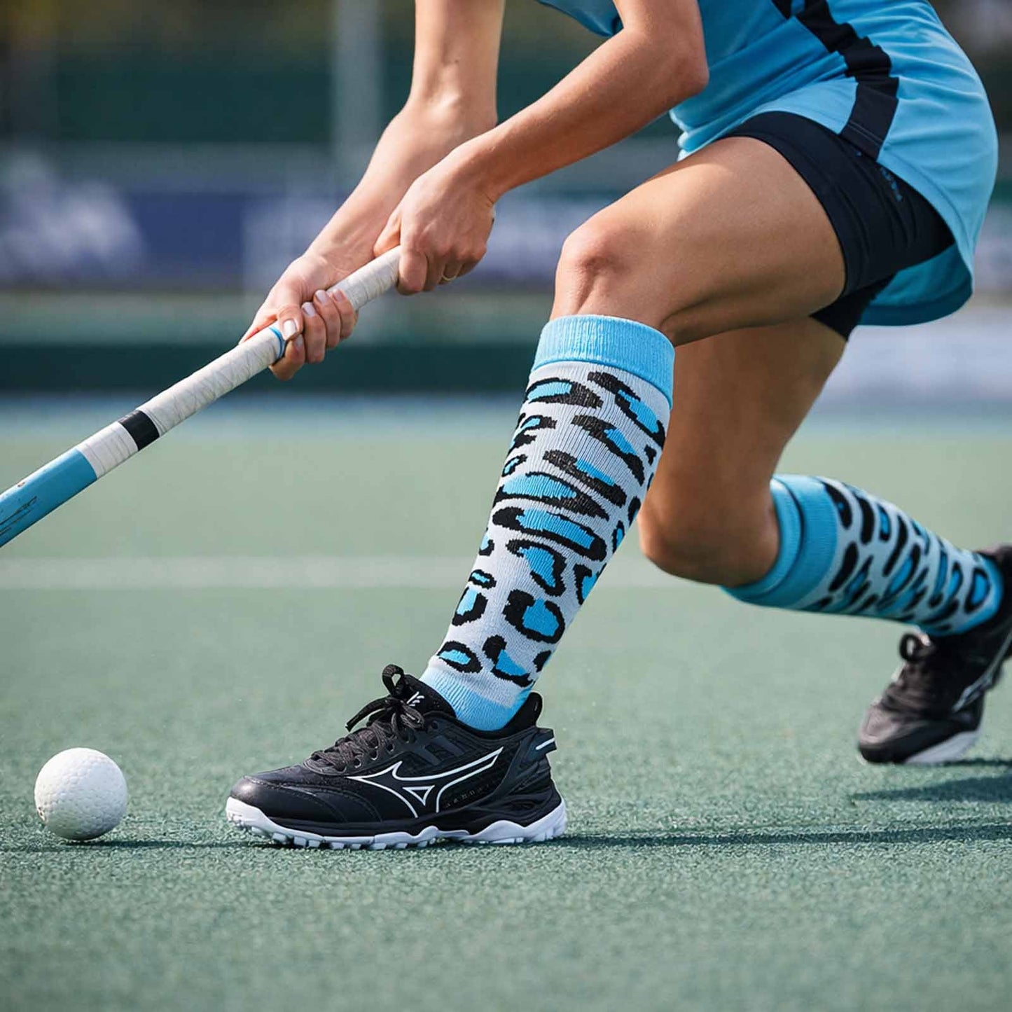 Hockeysokken Glitter Panther Sky Blue 