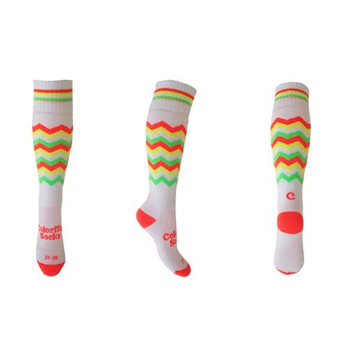 Hockeysokken Zig Zag Fluor