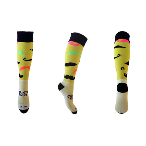 Hockeysokken French Moustache fluor