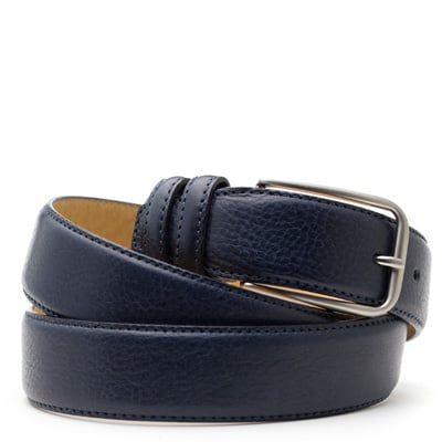 Leren Riem Navy Blue