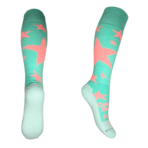 Hockeysokken Pink Stars Pastel